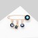 Pin-shaped pins "from the evil eye", 3 pendants 3.5 cm, blue color in gold