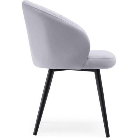 Stool on a metal frame Banbu metal/velor, black/gray 54x50x76 cm-2