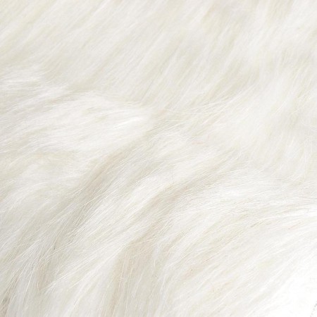 Losketeen flap, 50 × 50 cm, long -cut long -bearing fur on a knitted basis, white color-1