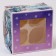 New Year. Box for 4 cupcake with the window "Winter village", 16 x 16 x 10 cm, packaging