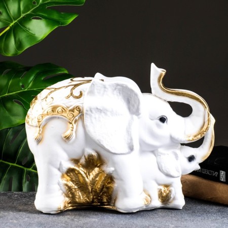 Pigger "Elephant with Elephant" Golden, 16x33x25cm Mix-1