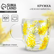 Glass mug with double walls 