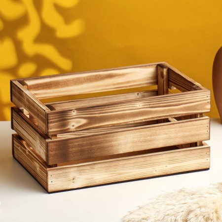 Kashpo - wooden box 30x20x14.5 cm burned