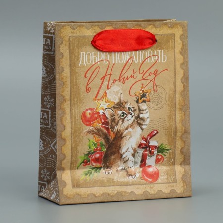 Craft vertical package “Welcome to the New Year”, S 12 x 15 x 5.5 cm, New Year-3
