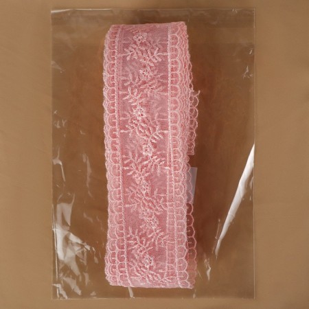 Lace on a grid, 50 mm × 11 ± 1 m, pale pink color-2