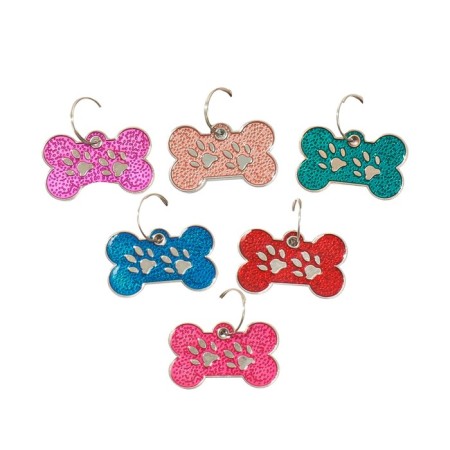 Tarry for engraving "Bone with paws", 3 x 1.5 cm, packing 6 pcs, mix of flowers-5