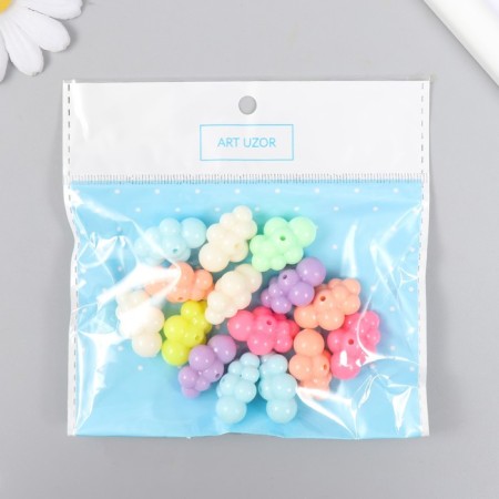 Beads for creativity plastic "Color Cloud" set 15 pcs 1.4x1.7x2.5 cm-3
