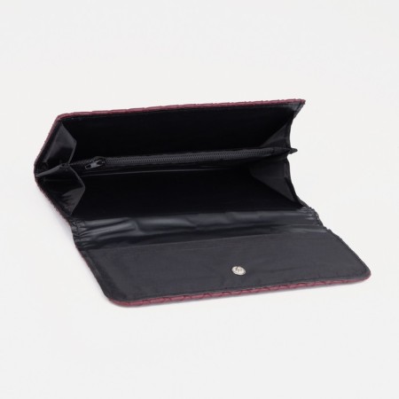 Women's wallet on the button, burgundy color-2