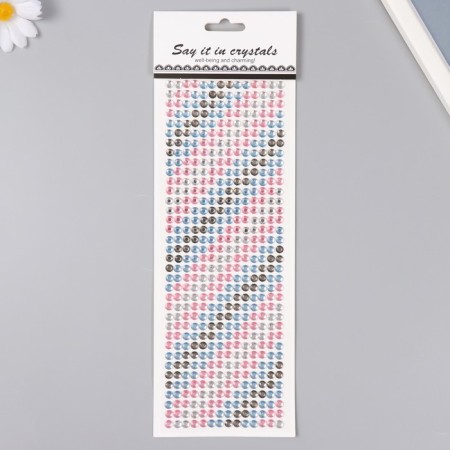 Rhound rhinestones d 6 mm, silver, pink, blue