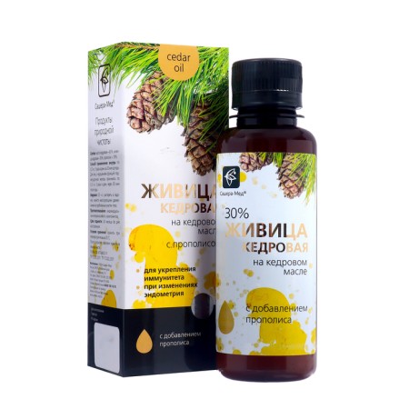 Kedrovka Zhivitsa in cedar oil with propolis, 100 ml