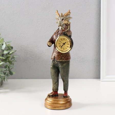 Polystone souvenir with a watch "Golden Dragon" 9,5x8.5x28 cm-3