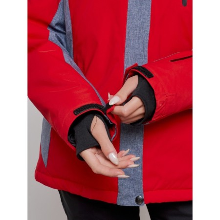 Ski jacket female winter, size 52, red color-8