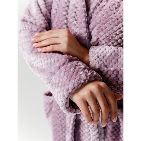 Women's robe with a hood, size 54, plum color-6