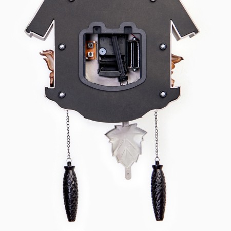 Watching clock, series: pendulum, "squirrels", smooth move, 53 x 7 x 35 cm, black-2