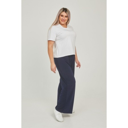 Female trousers, size 58, dark blue color-3