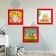 Paspartt frame size 35 × 35 cm, transparent sheet, adhesive tape, red color