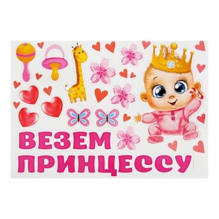 A set of magnets on the car “Take the Princess!”, For discharge