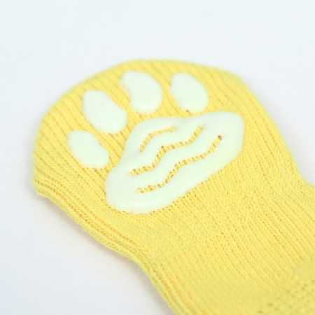 Smile sock socks, size m (3/4 * 7.5 cm), set 4 pcs, yellow-1