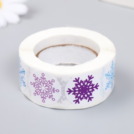 Stick Paper "Frosty snowflakes" d = 2.5 cm 500 pcs in a roll 3x6.5x6.5 cm-2