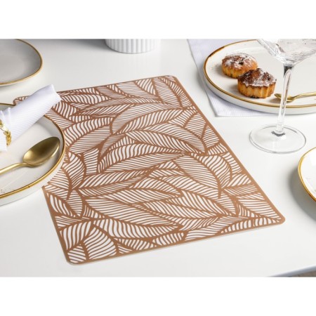 Serving napkin on the table “Leaves”, 43 × 28 cm, metallic color brown-3