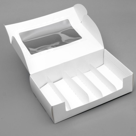 The box is folding, under 5 eclairs, white, 25 x 15 x 6.6 cm-1