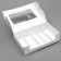 The box is folding, under 5 eclairs, white, 25 x 15 x 6.6 cm