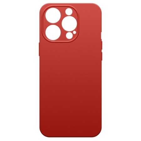 Borasco cover for iPhone 15 Pro, silicone, Soft Touch, microfiber, red