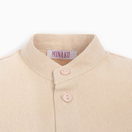 Set for a boy (shirt, shorts) minku beige color, height 134-6