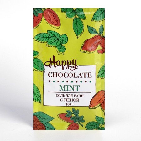 Bath salt with foam "Happy", chocolate and mint, 100 g-1