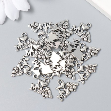 Decor for creativity Metal "I love your dog" silver 1.8x1.4 cm-2