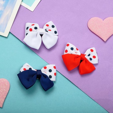 Hair clamp "Bow" color peas, 5.5 cm, mix
