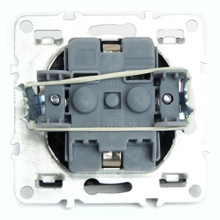 1-seater s/s outlet with a protective curtain, Stekker series Erna, PST16-9110-03, Che 1022448-3
