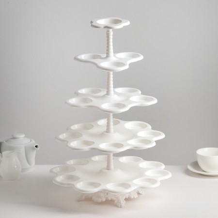 Casket stand stand, 5 tiers, white color