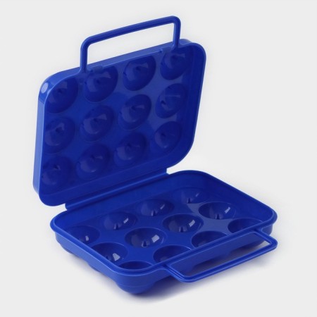 Container for storing eggs with a handle, 20 × 7 cm, 12 cells, color mix-1