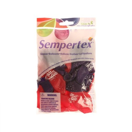 Latex ball 12 “Happy Birthday”, transparent, set of 15 pcs., Red, purple.-2