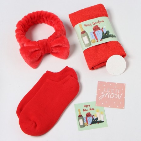New Year's gift set of Ethel "Winter Time", towel 30x60 cm and accessories-6