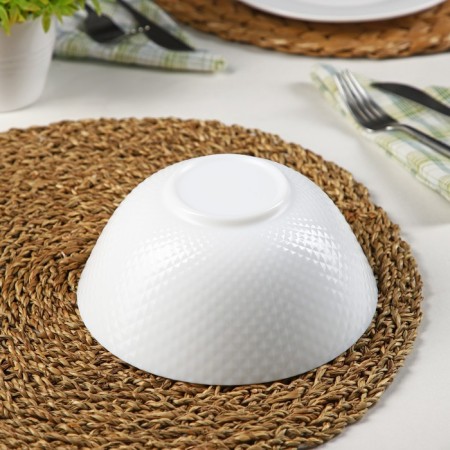 Glass -ceramic salad Precious, 800 ml, d = 18 cm, white color-1
