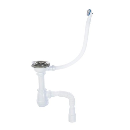 Aquant siphon for washing, 3 1/2 "x 40 mm, round overflows, with corrugated 40x40/50 mm