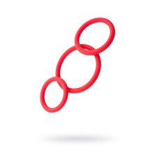 A set of erection rings Black & Red Toyfa, silicone, red, d = 6/5/4 cm