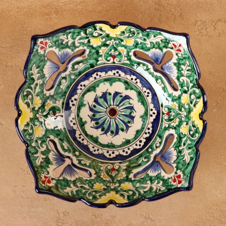 Rishtan ceramics "Patterns", 25 cm, 25 cm,-5