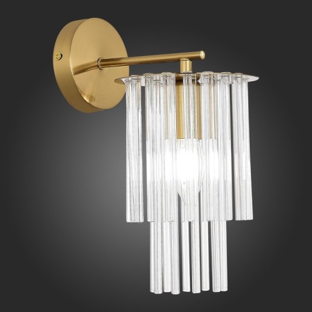 Wall lamp EVOLUCE. Sle1122-301-01. Lynden. 1x40 W, E14, 15x29 cm, brass color-3