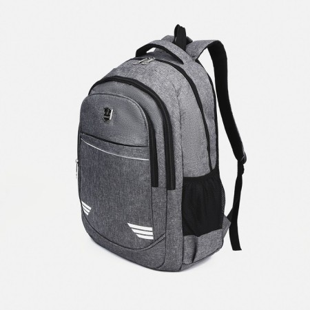Men's backpack on lightning, external pocket, gray color-2