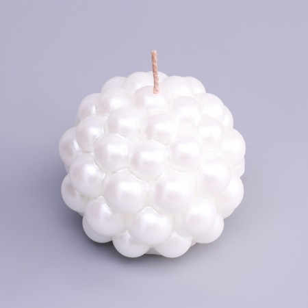 Figure candle "Babble" Round, 5.5x5.5 cm, white pearls-2