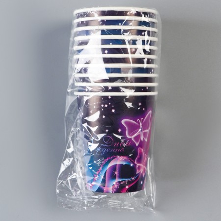 A single -single paper glass "Butterflies", 250 ml-2