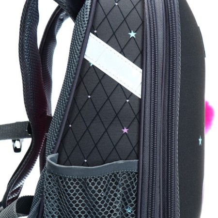 School backpack 38 x 30 x 16 cm, ergonomic back, stavia "anime with a toy, gray-10