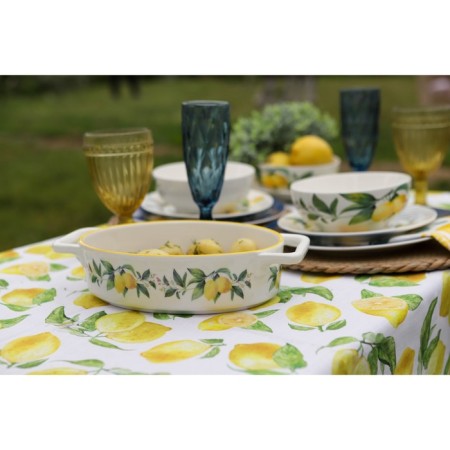 Form for baking of heat -resistant ceramics oval shade "lemon", 27.5 × 15 cm, white color-5
