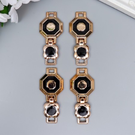 Decor for creativity plastic buckle "Geometry" gold 2.8x6.4 cm-2