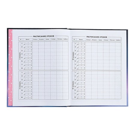 Diary Artificial leather grade 1-11, 48 sheets, cage, integral cover "cat", covered cardboard, matte lamination, selective UV-lame, universal cheat sheet, block 65 g/m2-6