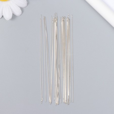 Needles metal for beads in a glass flask thin set 30 pcs Ø 0.45x100 mm 1.5x1.5x14 cm-1
