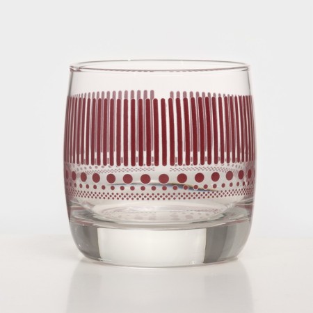 Low glass glass "Lines", 310 ml, lilac color
